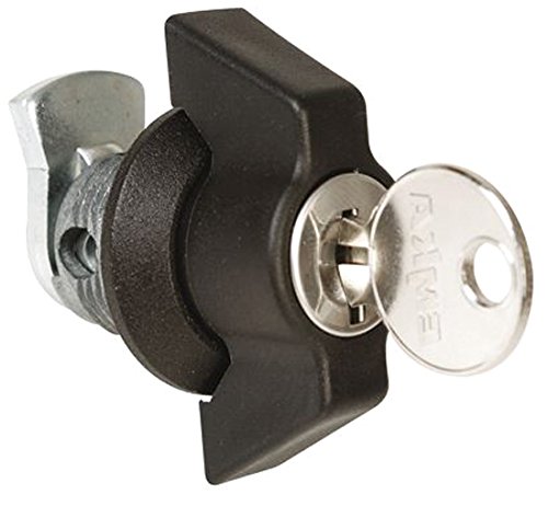 Équerre à encastrer pour armoire métallique noire IDE avec sa fermeture 1/4 tour robuste