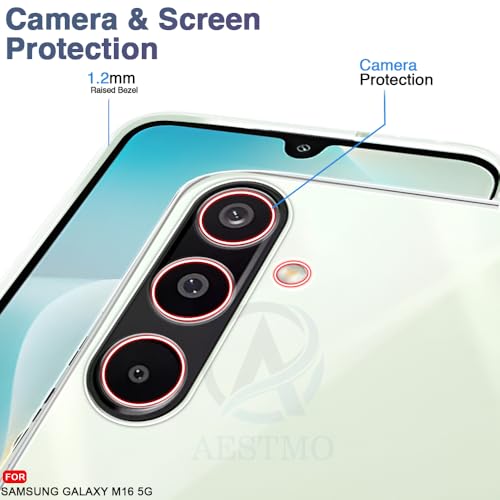 Image of AESTMO Back Case Cover for Samsung Galaxy M16 5G | Crystal Clear Design | Shock Proof Design | Transparent Back Case Cover for Samsung Galaxy M16 5G (Transparent, TPU)