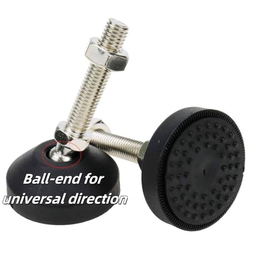 Image of M10 Leveling Feet 880 Lb Capacity, 2.83 Inches Height - 2 Inches Base, 4Pcs | 50mm Screw Length, Adjustable Swivel, Anti-Slip Bottom, For Tables, Shelves, Workbenches, Cabinets, Machines