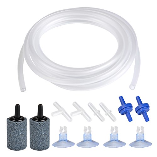 ATPWONZ 6.5 Feet Standard 3/16 Airline Tubing Air Pump Accessories Set, 2 Bubble Release Air Stones ATPWONZ 6.5 Feet Standard 3/16 Airline Tubing Air Pump Accessories Set, 2 Bubble Release Air Stones