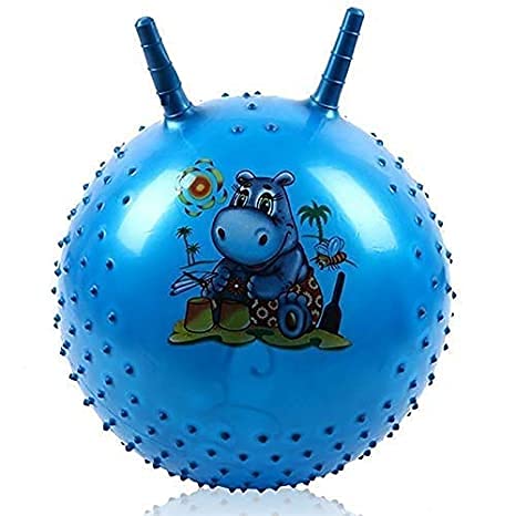 PYU ENJOY SHOPPING Inflatable Bouncer Hoppity Hop Jumping Ball Children Yoga Outdoor Game Gymnastic Hopper Jump N Bounce Retro Ball Handle Ride-on Toy Bouncy for Kids (Rubber, Multicolor , Size:65 cm) - Image 2 thumbnail