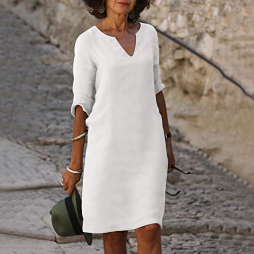 OIOLOYJM Plus Size Summer Dresses for Women 2025 Plus Size Dresses for Curvy Women 3/4 Sleeve Casual Boho Kaftan Dresses