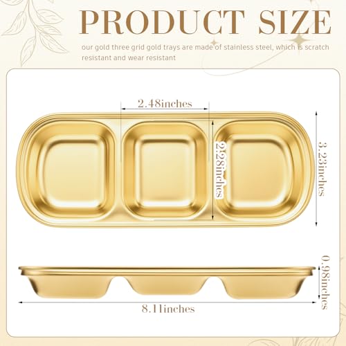 Image of 4 Pcs Esthetician Bowls Face Mask Tray Esthetician Supplies Stainless Steel Compartment Serving Tray Women Skincare Products Facial Bowl for Spa Salon Aesthetician Beauty, Nail Art (Gold,Medium)