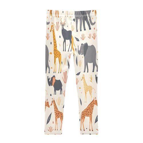 Bolaz Toddler Girls Leggings Printed Yoga Pants Leggings Lion Elephant Hippopotamus for Kids2