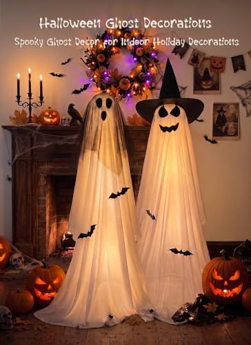 2 Pack 5 FT Halloween Light Up Ghost Outdoor Decoration  - image 2
