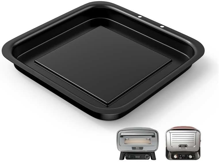 SafBbcue Woodfire Outdoor Griddle Pan for Ninja Woodfire OO100 Series 8 In 1 Outdoor Pizza Oven Accessories, Non-Stick Griddle Plate for Ninja Artisan Outdoor Pizza Oven MO201, Pizza Pan, 12" x 12"