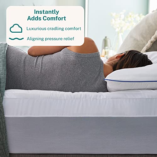 Sleep Innovations Dual Layer 4 Inch Memory Foam Mattress Topper, Twin Size, Ultra Soft Support, 3 Inch Cooling Gel Memory Foam Plus 1 Inch Fluffy Pillow Top Cover by Sleep Innovations - Image 2