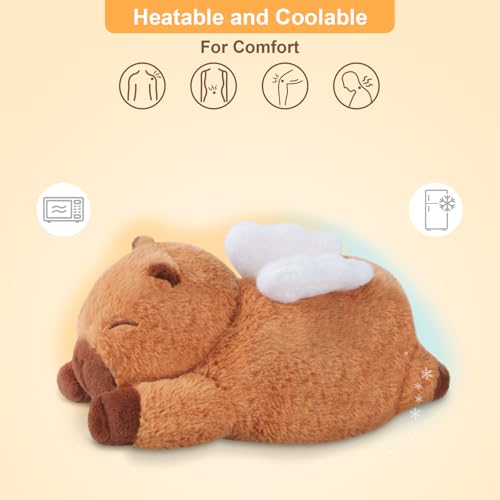 Image of SuzziPals Heatable & Coolable Angle Capybara Plush, Microwave Heating Pad Stuffed Animals for Soothing & Relaxation, Cute Plushies Capibara for Stress Relief, Capybara Gifts for Girls & Boy