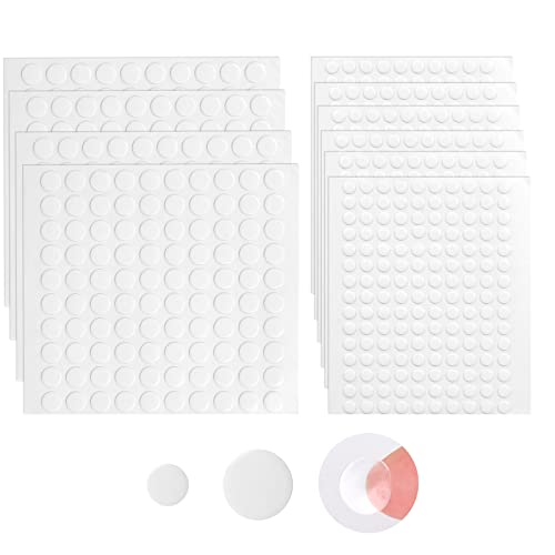 1200 Stück Doppelseitige Klebepunkte 6mm und 10mm Transparente doppelseitige Klebebandaufkleber Selbstklebender Runder Aufkleber Acryl Keine Spuren Wasserdichte Punktaufkleber für Handwerk DIY (1200) Cover