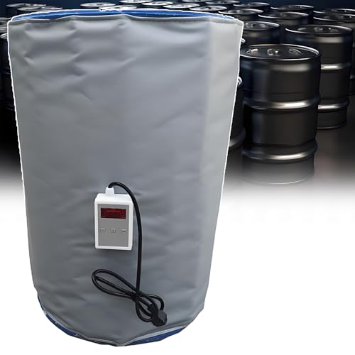 ErShangMao Industrial IBC Drum Blanket Heater 55 Gal/275 Gal, Metal Oil Drum Heater, 0~120℃ Adjustable Temperature, Insulation Materials,Full-Wrapped Design for Rapid Heating 55gal/200L