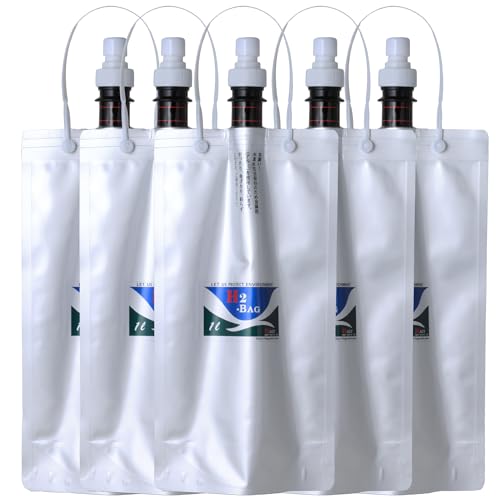水素水 保存容器 H2-BAG 1000ml 水素水専用ボトル 真空保存バッグ 水素水 真空容器 高濃度水素水保持容器 世界特許 軽量 携帯用 水素水ボトル H2バッグ 繰り返し使用可 (5個 セット)