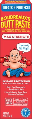 Image of Boudreaux’s Butt Paste Max Strength Diaper Rash Cream for Baby, Ointment With Zinc Oxide, 4 oz Tube