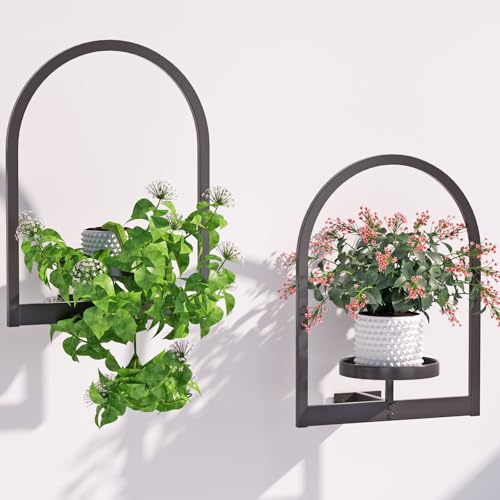 Image of Flenpptly Wall Plant Holder, Wall Planter for Indoor Plants, Window Plant shelves for Multiple Plants Indoor Outdoor, Framed Plant Holder for Home Decor (2 Pack)
