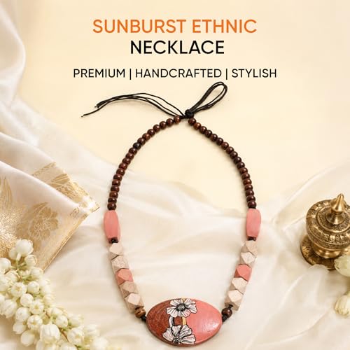 Image of AAKRITI ART CREATIONS Boho Tribal Handcrafted Ethnic Necklace Collection | Mandala, Dreamcatcher, Sunburst & Moonstone Designs | Artisan Collar, Lariat & Pendant Statement Jewelry for Women