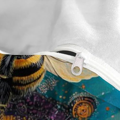 Housse de couette double 200x200cm Les Abeilles en microfibre avec animaux imprimés 3D