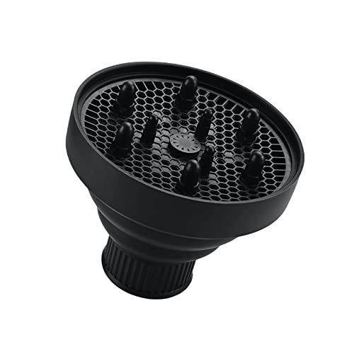 Difusor para Secador,Difusor pelo Rizado,Difusor Universal para secadores,Difusores Resistente Al Calor,para pelo Rizado u Ondulado,para rizos sin frizz,Plegable y reutilizable (Negro)