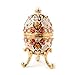 Apropos Hand-Painted Vintage Style Faberge Egg with Rich Enamel and Sparkling Rhinestones Jewelry Trinket Box (White)
