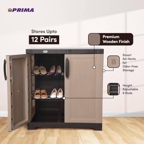 Image of Prima Viva 1 Plastic Cabinet for Shoe Storage, Shoe Rack, Chappal Stand Indoor & Outdoor, Shoes & Chappal Stand for Home.