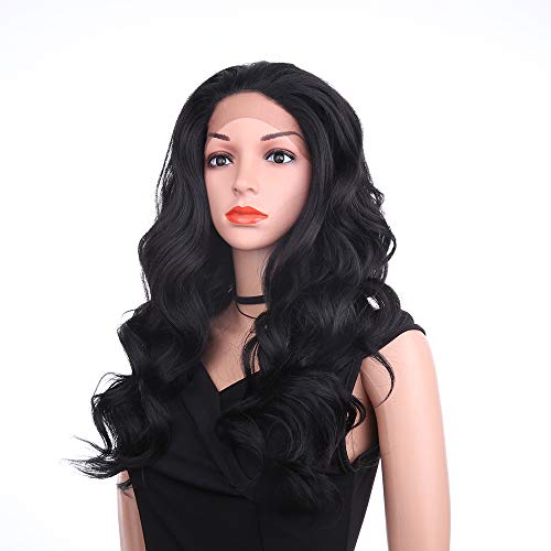 Synthetic Lace Front Wigs for Women Long Natural Wave Wavy Side Parting Heat Resistant Replacement Wigs African American Wigs 26inch
