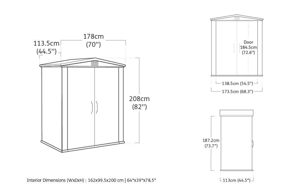 Keter Factor 6x3- Caseta de jardín Exterior 2m2, 178 x 113,5 x 208 cm, con Suelo y Escuadra incluida, Color Marrón/Beige