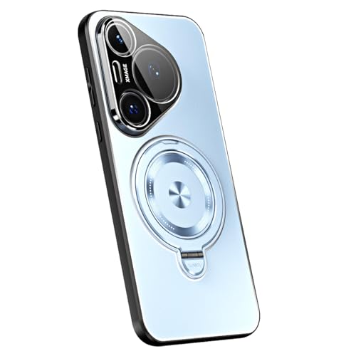 For Huawei Pura 90 / 90 Pro / 90 Pro Max �p �X�����P�[�X ? ��]���}�O�l�b�g�����O�t���A�N�[���ȃf�U�C���A�[���S�̂��ݍ��ރ}�b�g�d�グ�A�����Y�ی�J�o�[,90,Blue