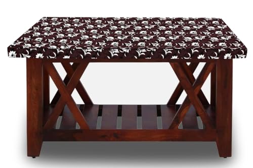 Image of The Furnishing Tree Elastic Rectangular Center Tpoy Table Cover WxL 14x24 in Inches Polyester Floral Pattern Brown