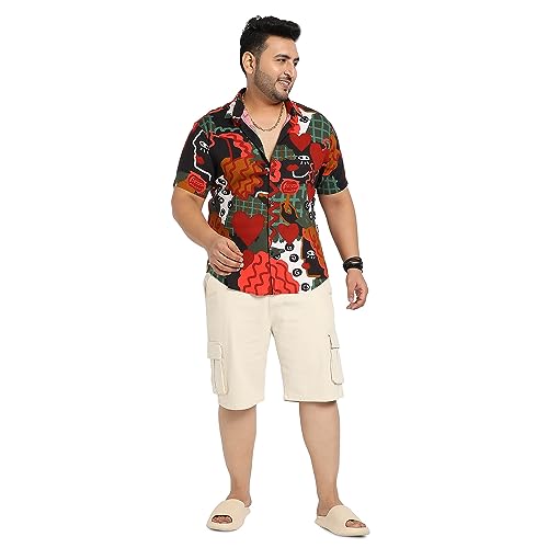 Image of Instafab Plus Men's Shirt for Casual Wear | Spread Collar | Plus-Size Fit | Long Sleeve | Button Closure | Cotton Shirt Crafted with Comfort Fit for Everyday Wear