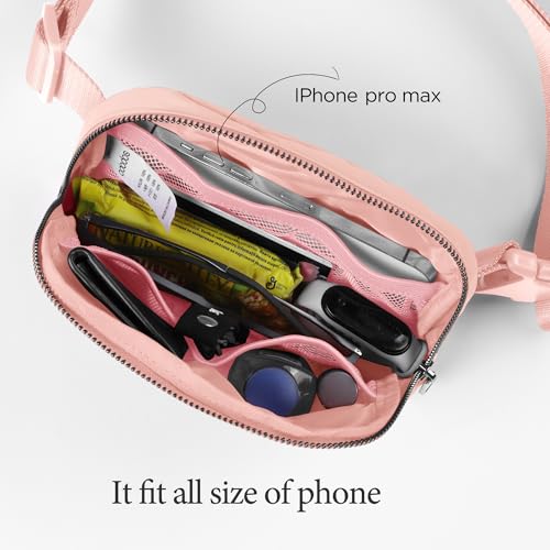Image of ODODOS Unisex Mini Belt Bag with Adjustable Strap Small Fanny Pack for Workout Running Traveling Hiking, Light Pink