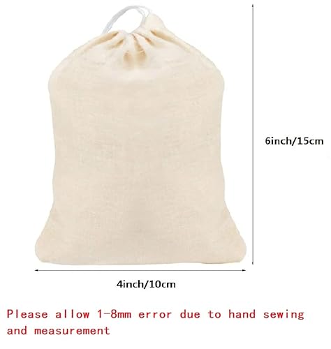 Tayfremn 100Pcs Cotton Drawstring Bags, Reusable Muslin Bag Natural Cotton Bags With Drawstring Produce Bags Bulk Gift Bag Jewelry Pouch For Party Wedding Home Storage, Natural Color (4 X 6 Inches) #TOP1