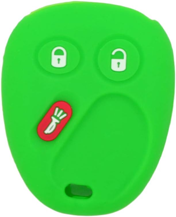 SEGADEN Silicone Cover Protector Case Holder Skin Jacket Compatible with CHEVROLET GMC CADILLAC HUMMER SATURN PONTIAC 3 Button Remote Key Fob CV4610 Light Green