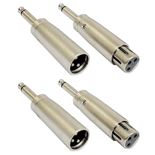 Adaptateur XLR vers jack 6,35 mm mâle mono connecteur micro 3 broches lot de 2