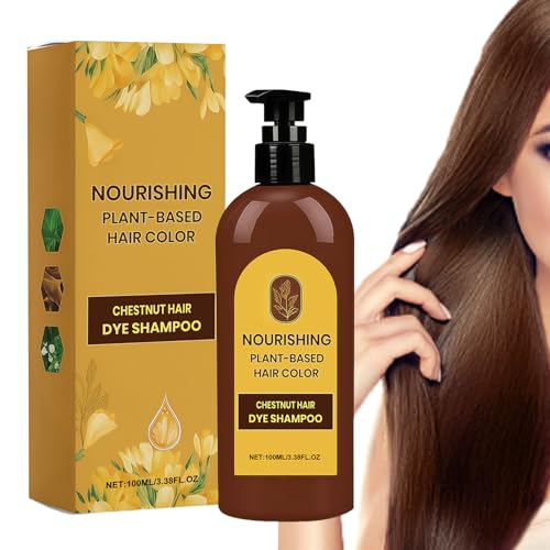 Tinte Capilar Vegetal - Champú Colorante Castaño | Coloración Natural 3 en 1 | Cobertura Total de Canas, Fórmula Soft Hidratante, Cabello Liso y Brillante, Para Hombres y Mujeres