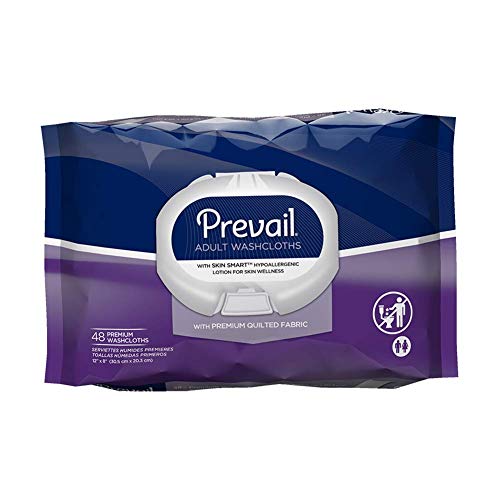 Prevail Premium Disposable Washcloths, Soft Pack w/Press Open Lid, 12 x 8 Inch