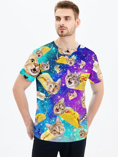 RAISEVERN Unisex Summer T-Shirts Crewneck Cool Short Sleeve Funny Graphic Print Top Casual Tees4