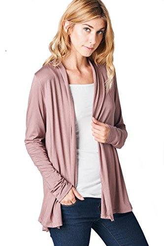 Image of Women Casual Open Front Long Sleeve Lightweight Softest Viscose Made from Bamboo Cardigan