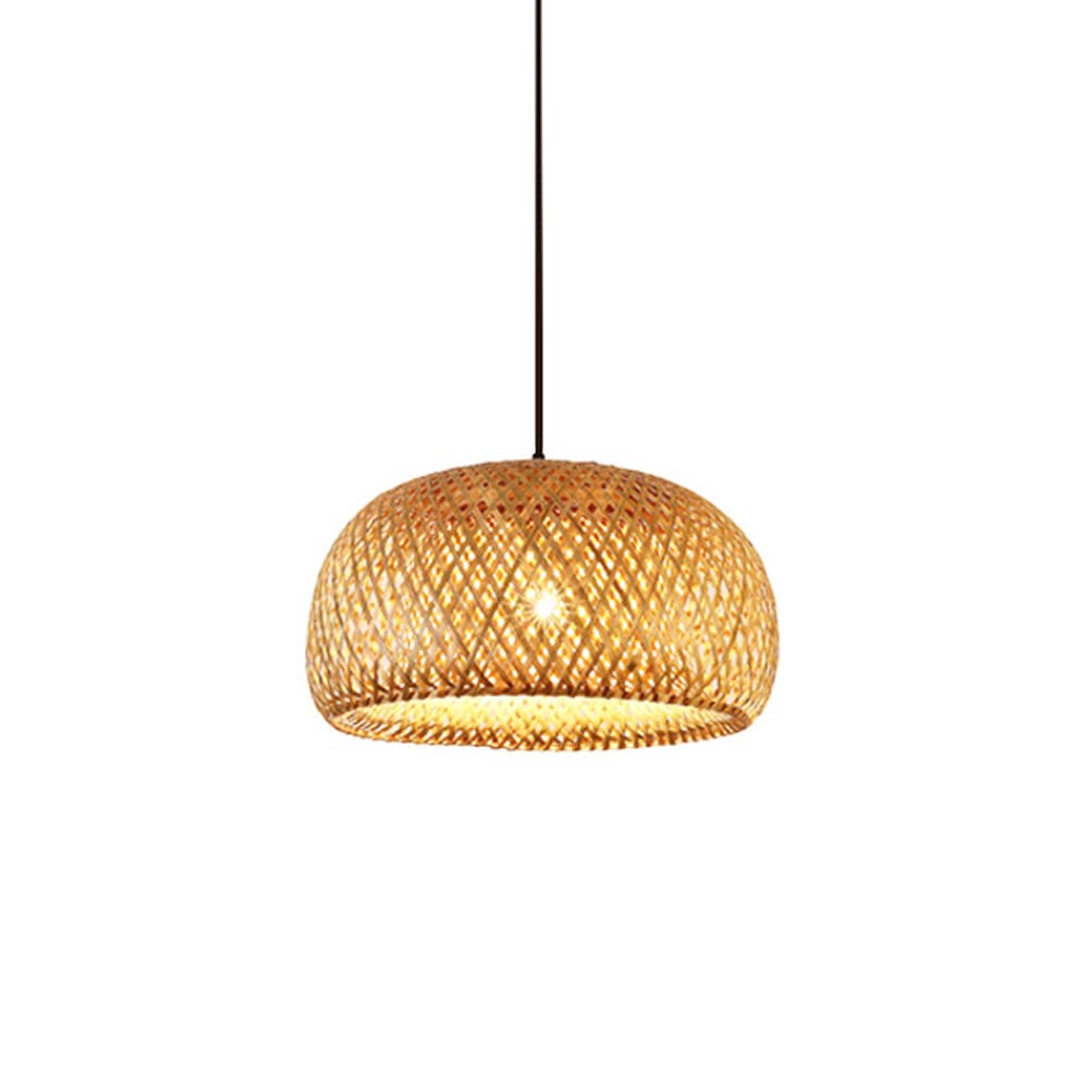 Lampe suspendue E27 en bambou tressé pour illuminer et réchauffer une cuisine