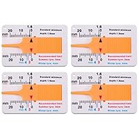 Dacitiery 4 Stücke Reifen Profiltiefenmesser, Kunststoff Reifenprofiltiefenmesser Profiltiefenmesser für Reifen, 0-20mm Profile Depth Gauge Tread Depth Gauge Motorrad Fahrzeug Auto