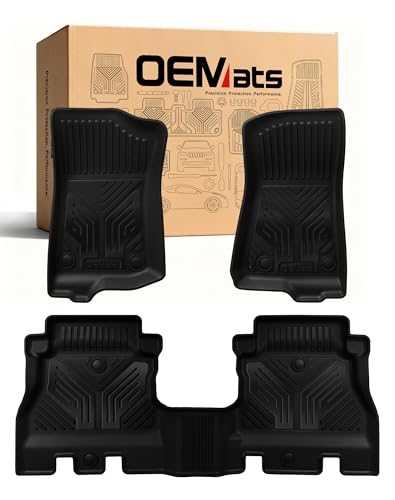 Image of Premium Color TPE Floor Mats for Jeep Wrangler JL 2018-2026 4 Door Gas /MHEV Type (Not Fit for JK or PHEV) | Carbon Fiber Wing Design | All-Weather Car Floor Liners Full Set 1st & 2nd Row Mats