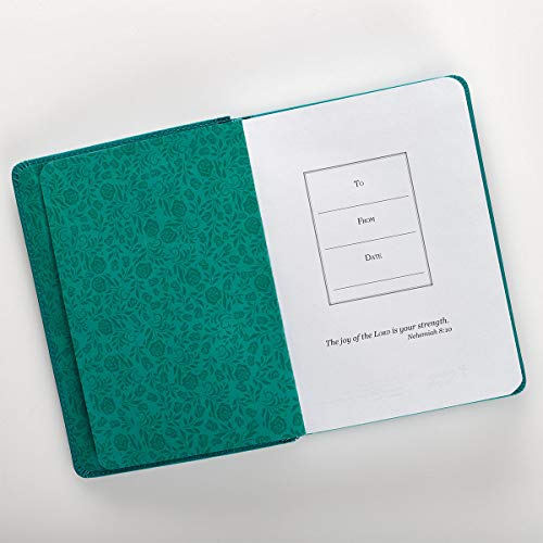 Christian Art Gifts Classic Handy-Sized Journal Strength and Dignity Proverbs 31 Woman Bible Verse Inspirational Scripture Notebook W/Ribbon, Faux Leather Flexcover 240 Ruled Pages, 5.7 X 7, Teal