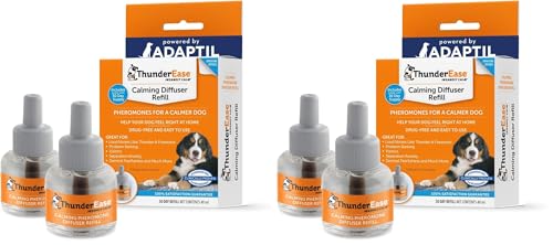 Image of ThunderEase Dog Calming Pheromone Diffuser Refill,Powered by ADAPTIL,Vet Recommended to Relieve Separation Anxiety,Stress Barking& Chewing,and The Fear of Fireworks & Thunderstorms 60 Day,(Pack of 2)