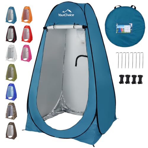Image of Your Choice Pop Up Shower Tent 47.2 inch Wx74.8 /82.7 inch H Privacy Changing Tent | Waterproof Silver Coating Portable Shelter with Carry Bag for Camping, Beach, RV, Hiking, Fishing