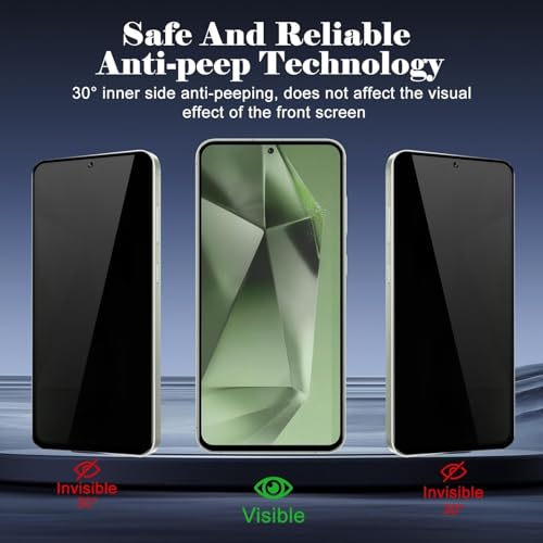 Image of STP FEEL HD+ Premium Privacy Tempered Glass Screen Protector Guard Compatible for Samsung Galaxy S25 Plus 5G (6.7 Inch, Pack of 1) Full Edge to Edge Coverage Anti-Spy /Anti-Peeping 9H Hardness
