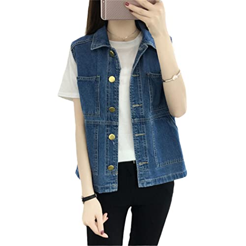 Gilet en jean sans manches femme leger bleu taille S veste