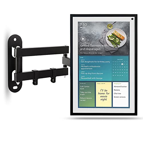 IRONA Echo Show 15 Wall Mount, Adjustable Wall Mounting Bracket for All-New Echo Show 15, Swivel and Tilt Accessories, Easy Installation, Black