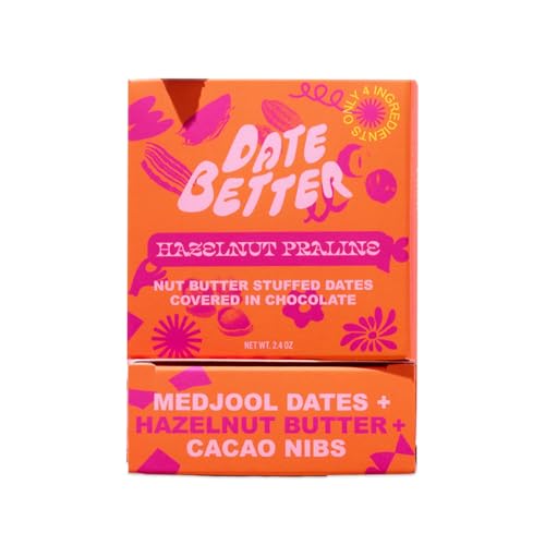 Date Better Hazelnut Praline – Chocolate-Covered Medjool Dates Filled with