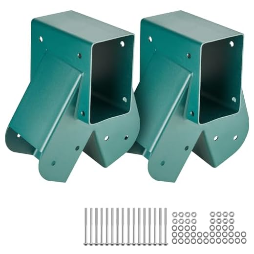 VEVOR Set di Connettore per Altalena 2 Pezzi, Attrezzatura di Connettore 2 Pezzi per Altalena in Acciaio al Carbonio Supporto Medio per Trave in Legno Palo Accessori di Montaggio 10,2 x 10,2 cm, Verde