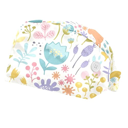 Chapeaux de travail pour hommes et femmes avec bandeau absorbant floral coloré