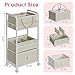 Cidaziya 2In1 Baby Diaper Caddy Organizer and Storage, 3 Tier Rolling Cart with Drawer, Detachable Dividers, Mobile Utility Cart Baby Dresser Clothes Organizer for Crib, Bedroom, Art & Craft Storage