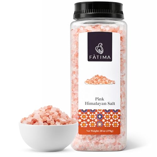 Fàtima Pink Himalayan Salt | 100% Pure & Mineral-Rich Coarse Himalayan Pink Salt Crystals | Natural, Non-GMO, Fine Grain for Grinder Refill, Cooking, Seasoning & Table Use | 20 Oz