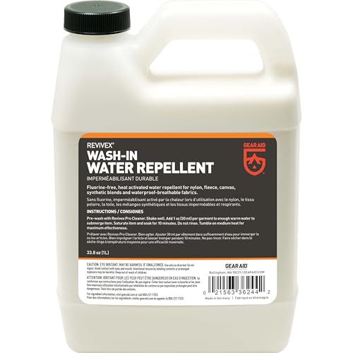 Image of GEAR AID Wash-in Water Repellent, Long-Lasting Waterproofing for Snow and Rain Outdoor Gear, Concentrated Formula, Durable Protection Against the Elements, 1 Liter (33.8 fl oz)